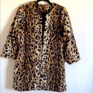 Dennis Basso cheetah print coat